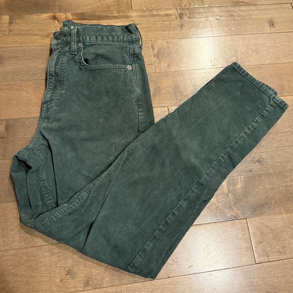 American Eagle Outfitters Women's Corduroy Pants - Dark Green